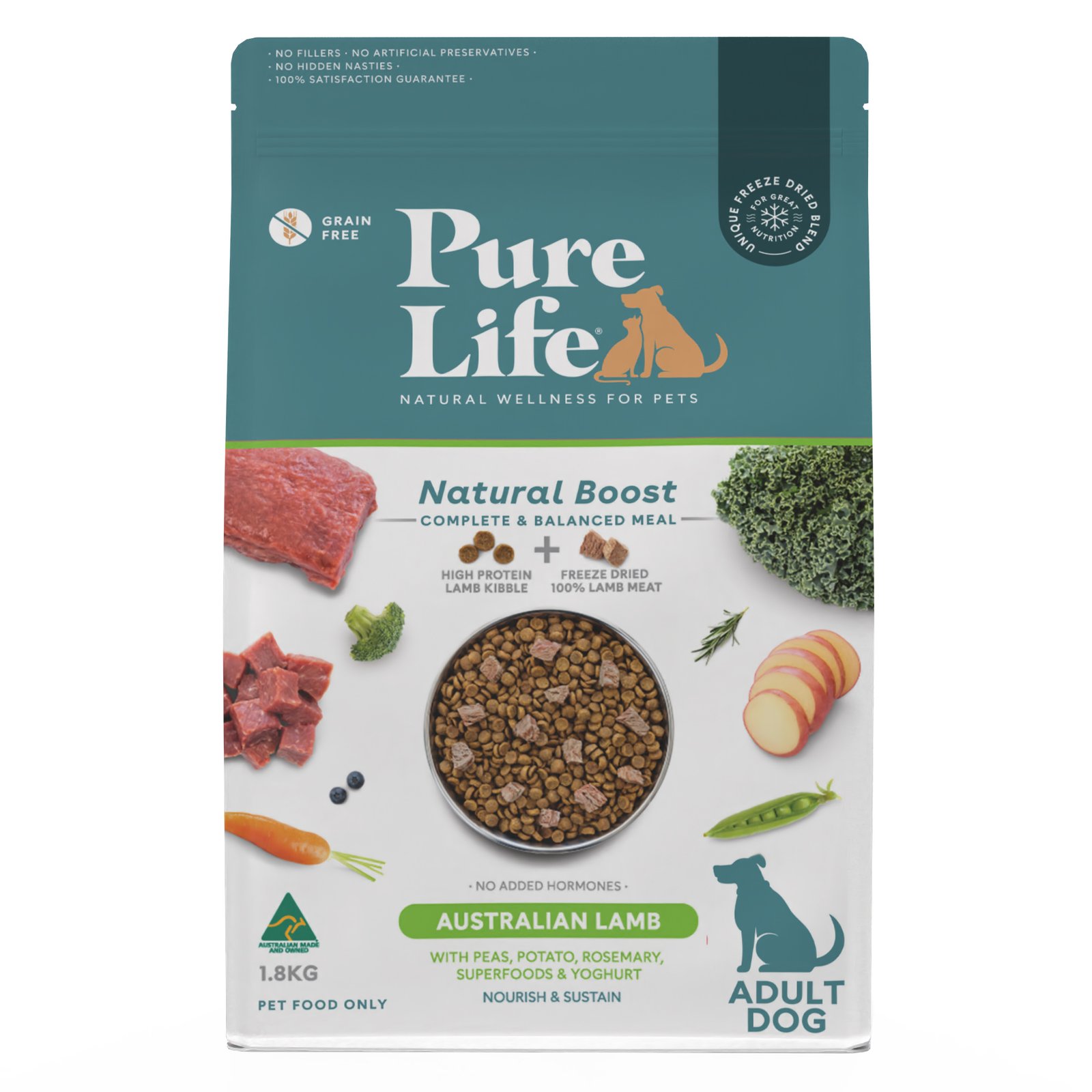 Test 2-Natural Boost Lamb Flavour For For Adult Dogs