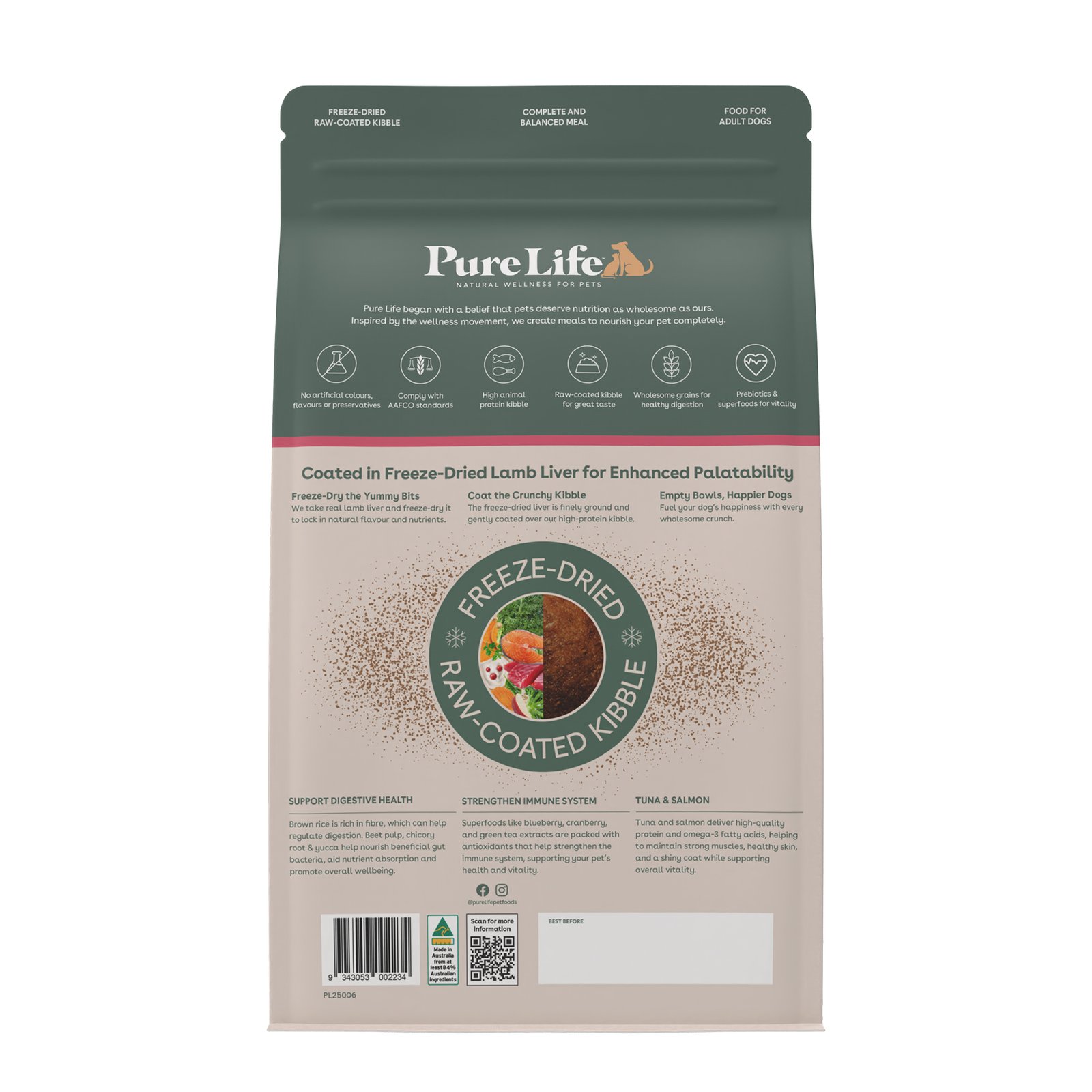 Freeze-Dried Raw-Coated Kibble Tuna & Salmon Flavour For Adult Dogs - Image 3